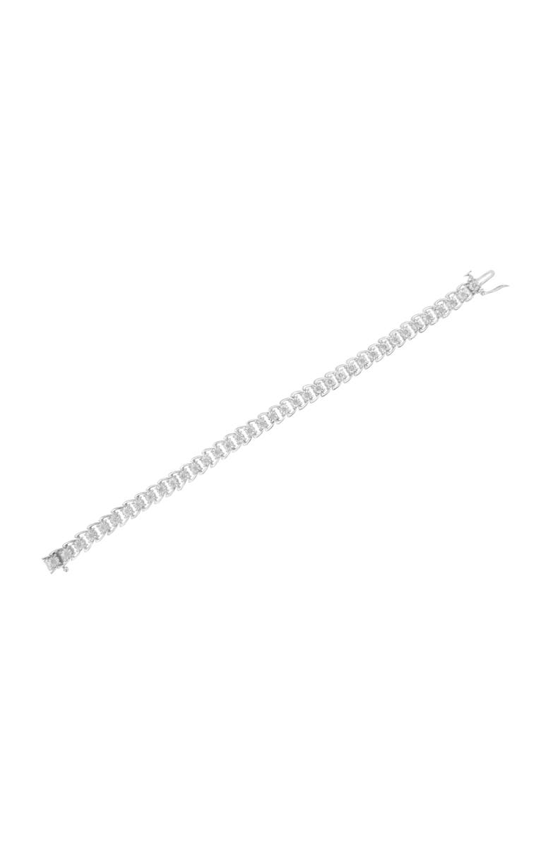 Haus of Brilliance .925 Sterling Silver 1/2 Cttw Diamond Miracle-Set Double Swoosh Wave Style 7" Tennis Bracelet, Alternate, color, White