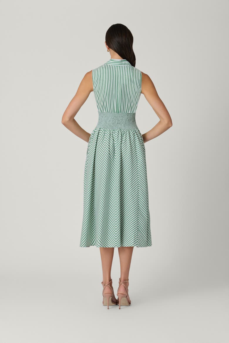 Pinstripe Miriam Dress, Alternate, color, Pistachio/Ivory