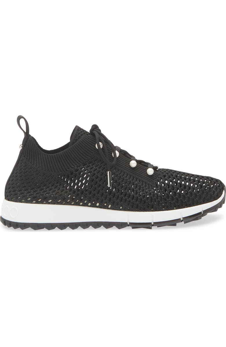 Jimmy Choo Veles Faux Pearl Knit Sneaker, Alternate, color, Black Mix
