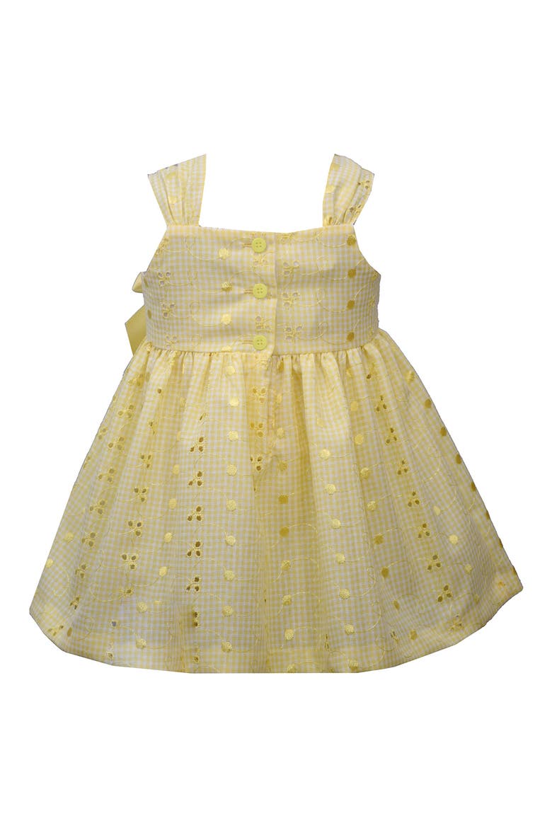 Eyelet Bow Shoulder Dress, Alternate, color, YELLOW