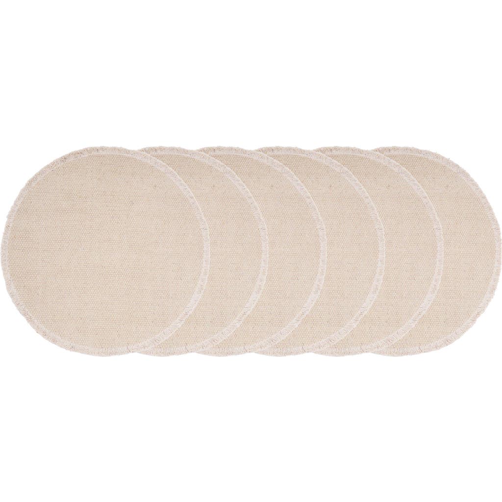 C & F Home C&f Home Fringed Sand Round Placemats Set Of 6, 15" In Nude