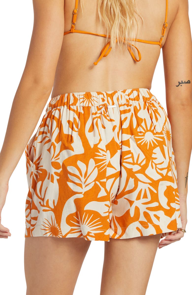 Billabong Sea Ya Leaf Print Shorts, Alternate, color, Dried Mango