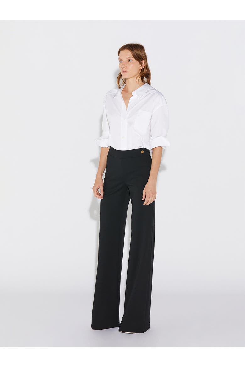 ANOUK Stretch Jersey Wide Leg A-Line Pant, Alternate, color, Black