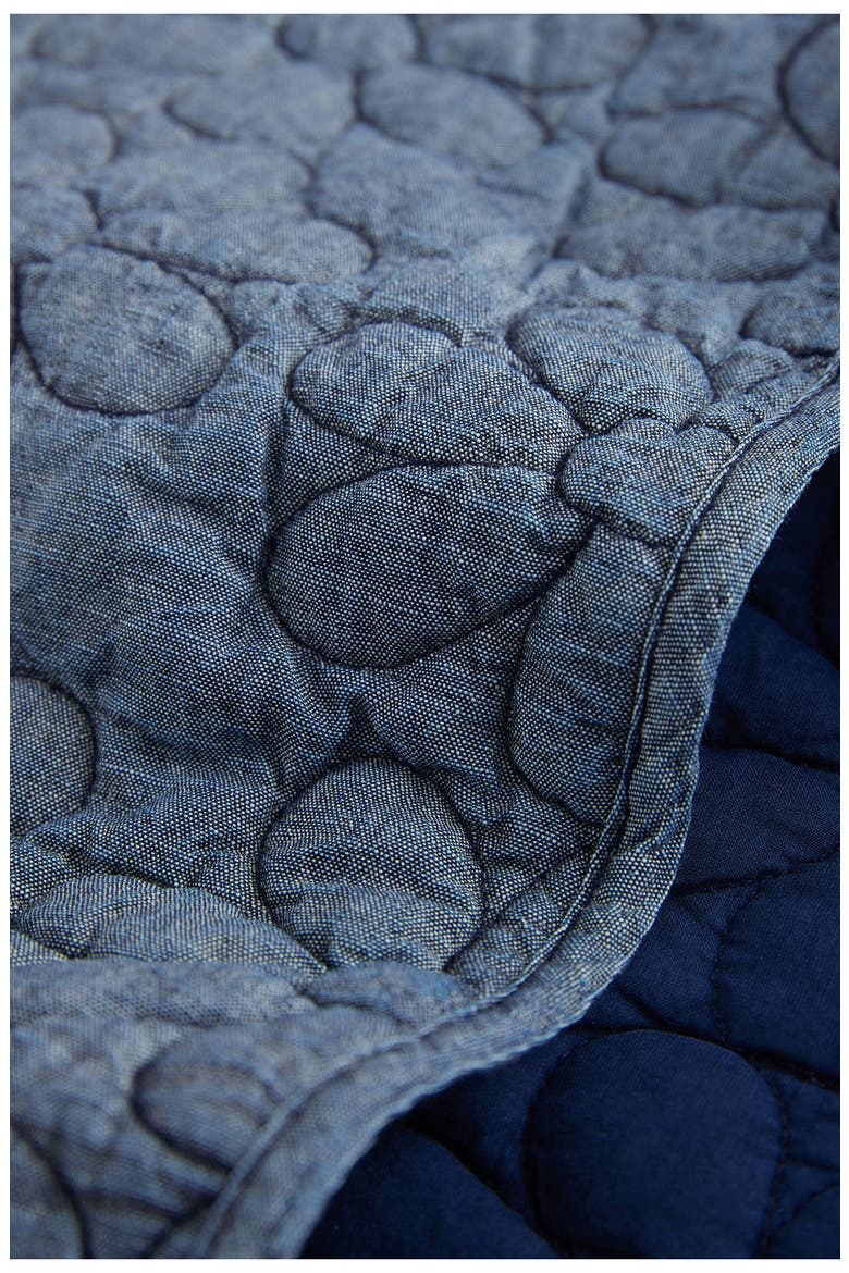 Floral Quilted Denim Vest, Alternate, color, BLUE