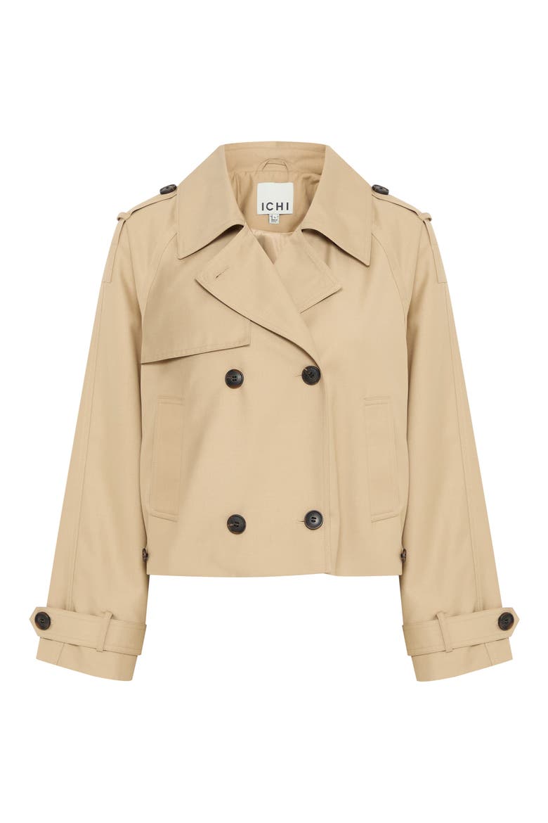 Cropped Trench Coat, Alternate, color, CORNSTALK