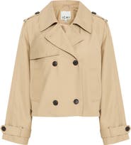 ICHI Cropped Trench Coat