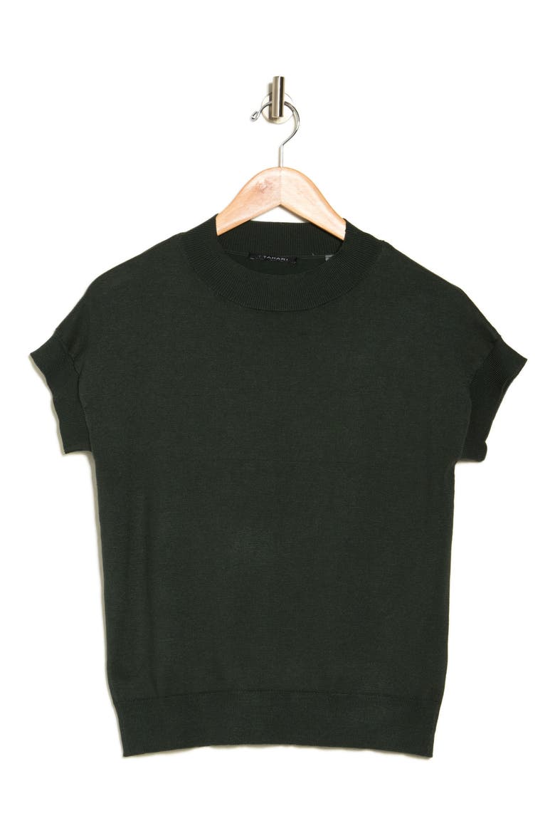 Short Sleeve Crew Sweater, Alternate, color, JUNGLE GREEN