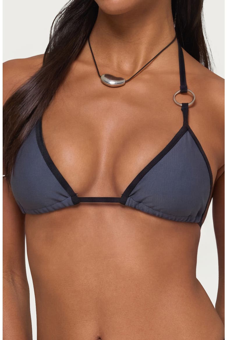 Kenni Contrast Binding Bikini Top, Alternate, color, GRAY