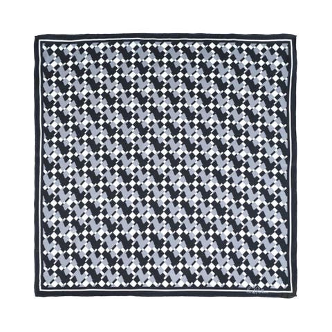 "Houndstooth Moderne" Silk Bandana Scarf