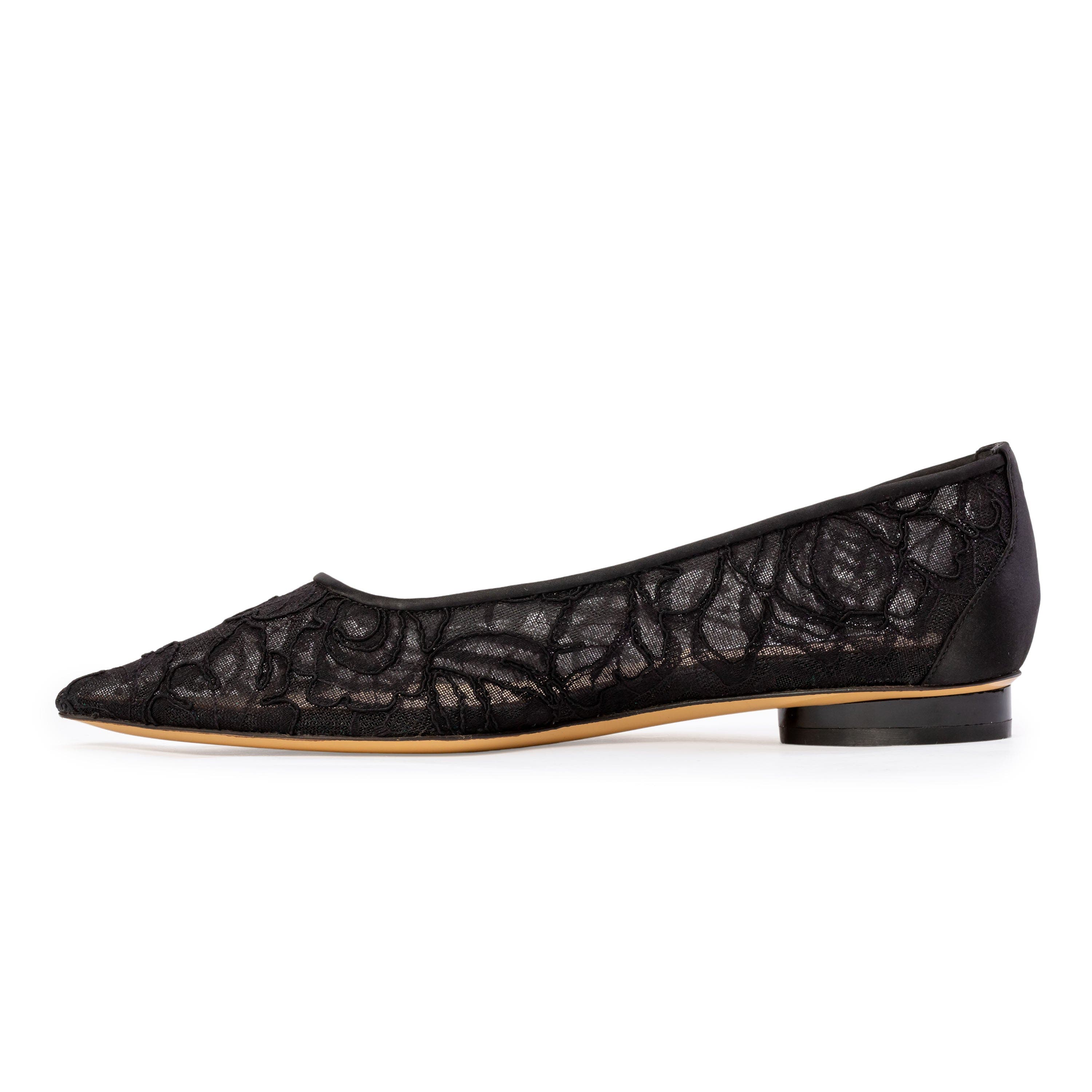 Anne Barge Jolie Flat, Alternate, color, Black Lace
