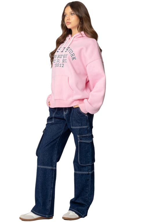 Edikted New York Oversize Hoodie In Light-pink