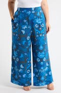 SUGARLIPS Palmate Pluma Floral Print Wide Leg Pants