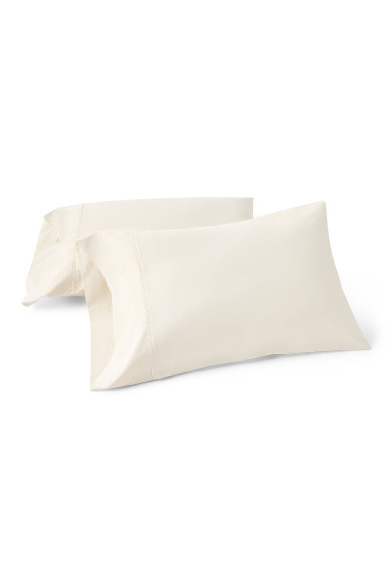 Cloud Soft Organic Cotton Sateen Sheet Set, Alternate, color, UNDYED SCALLOPED