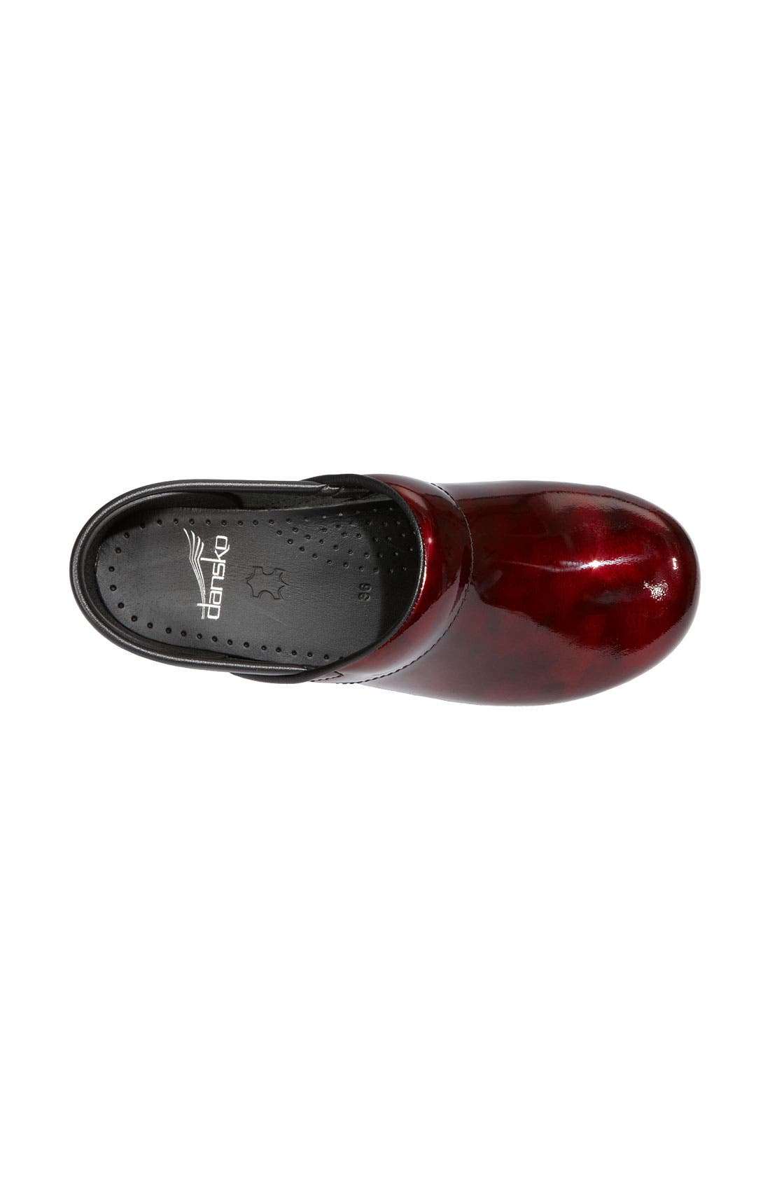 'Professional' Marbled Patent Leather Clog, Alternate, color, RED MARBLED