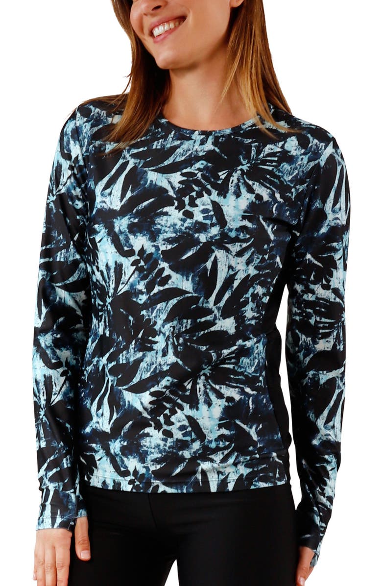 UV Skinz LS Crew Sun & Swim Shirt, Main, color, Shadow Tropics