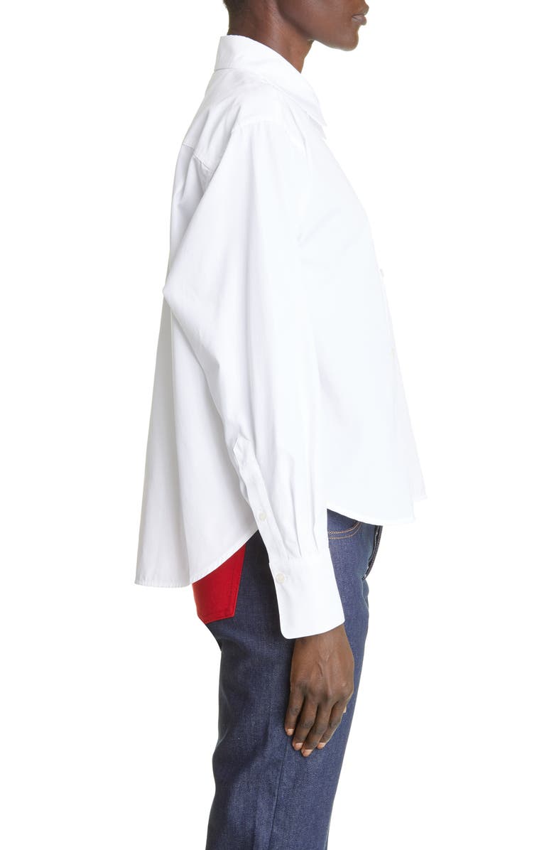 Victoria Beckham Crop Button-Up Poplin Shirt, Alternate, color, 