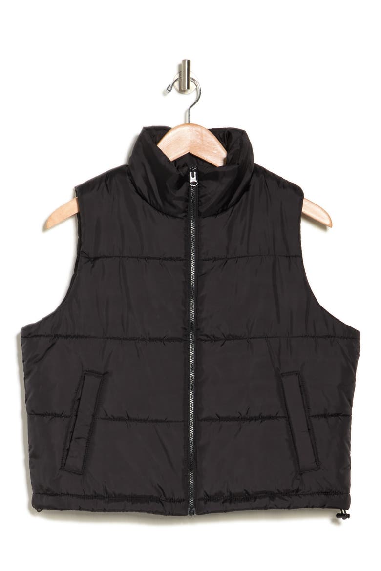 Crop Puffer Vest, Alternate, color, BLACK