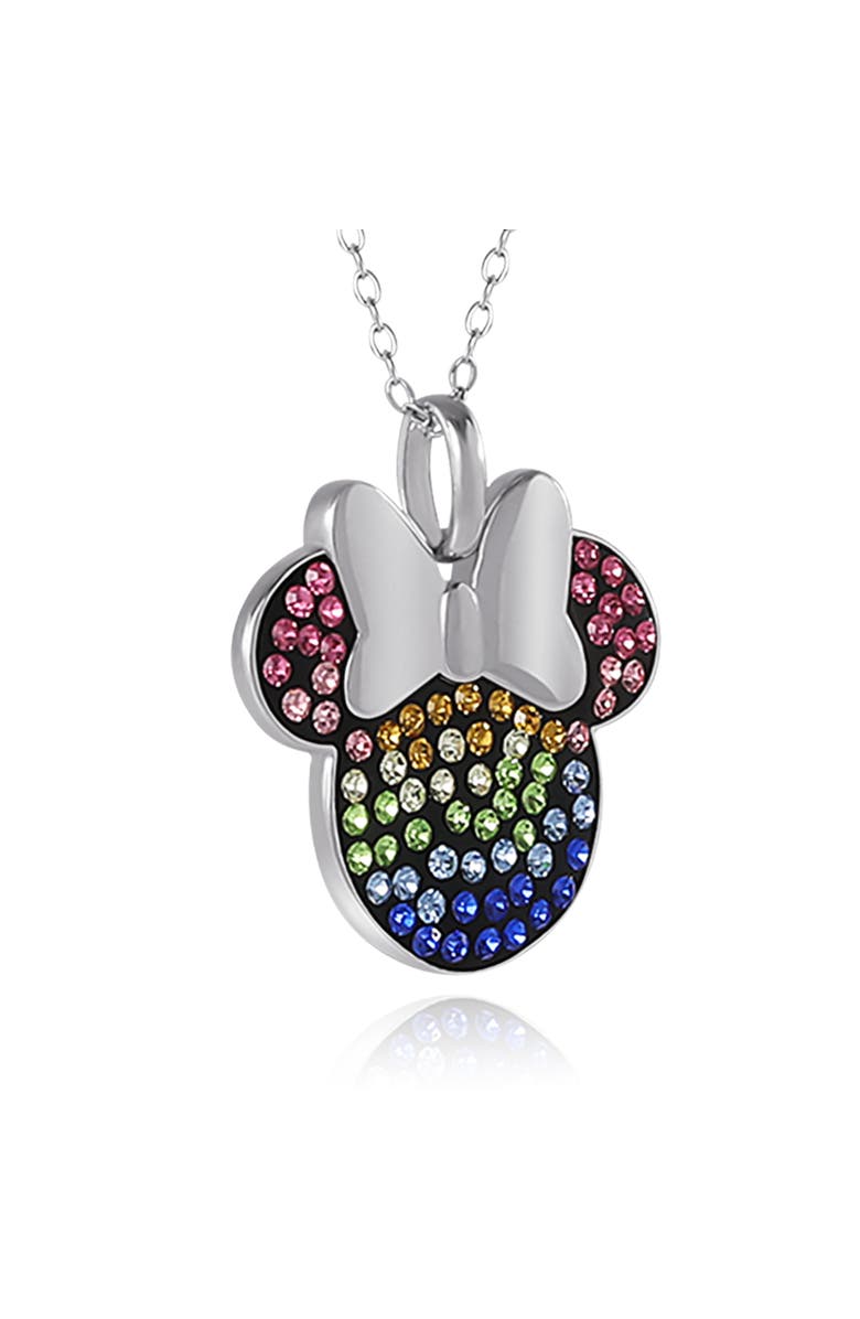 Disney Rainbow Crystal Pendant Necklace, Alternate, color, Silver/ Multicolor