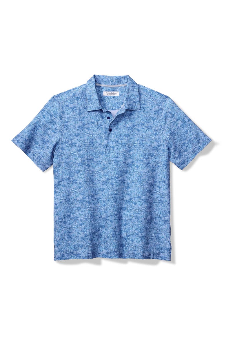 Bahama Coast Palm IslandZone® Performance Polo, Main, color, CABO BLUE