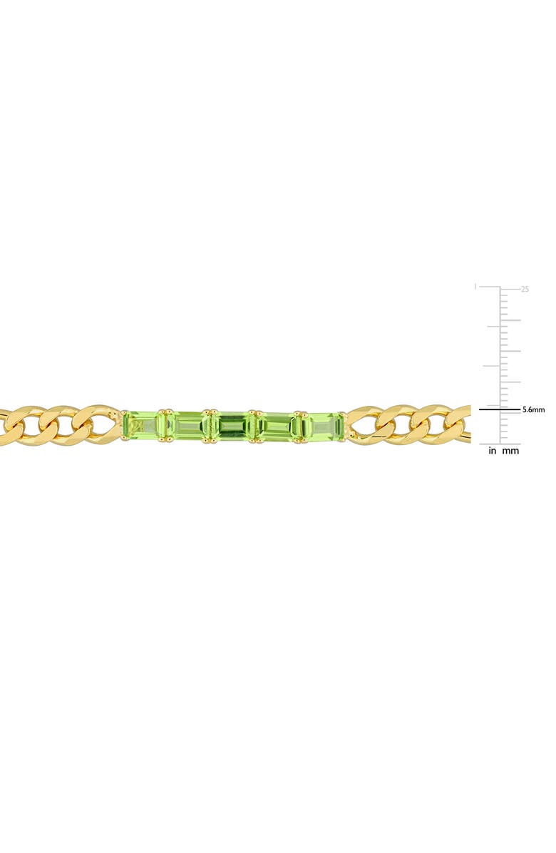 DELMAR Baguette Peridot Figaro Chain Bracelet, Alternate, color, 