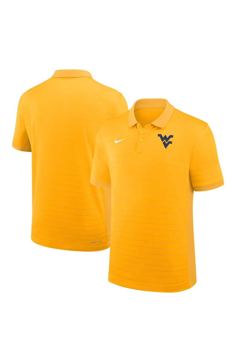 Nike Men's Nike Gold West Virginia Mountaineers 2025 Early Season Coaches Sideline Victory Stripe Performance Polo, Main, color, Gold