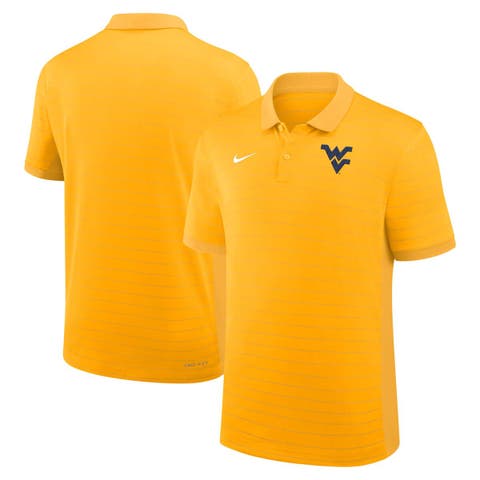 Men's Nike Gold West Virginia Mountaineers 2025 Early Season Coaches Sideline Victory Stripe Performance Polo