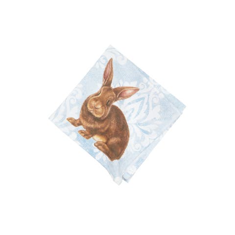 Damask Easter Bunny Single Cloth Napkin