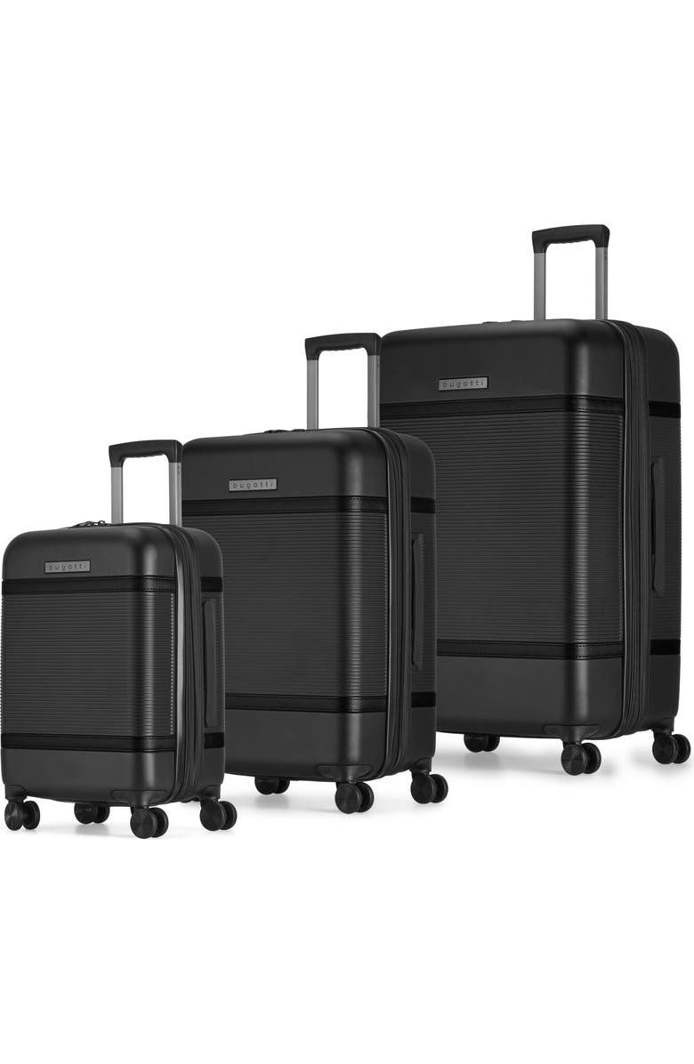 bugatti Wellington 3 Piece Hardside Luggage Set with TSA Lock, Main, color, Black