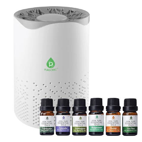 Air Purifier with 6-Pack Premium Essential Oils Collection