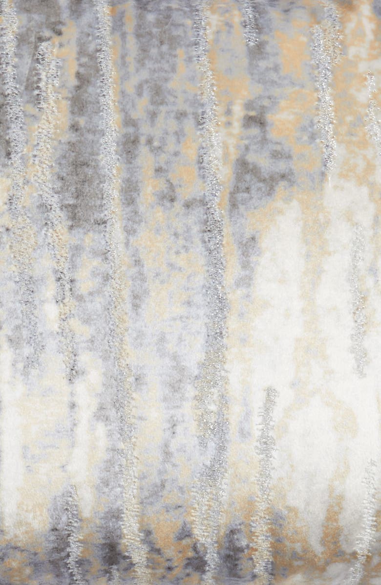 CLOUD9 DESIGNS Velvet Print Accent Pillow, Alternate, color, Blue/ Ivory