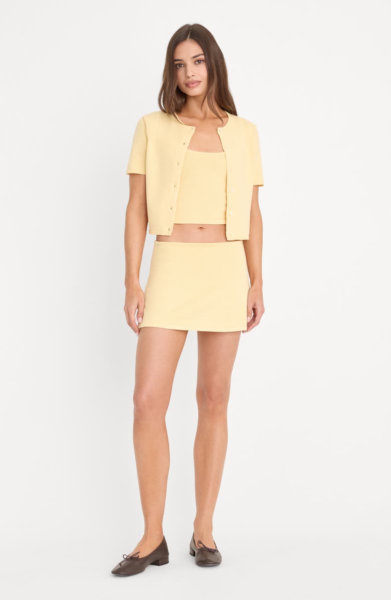 Good American The Keepsake Crop Cardigan, Alternate, color, Honey