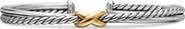 David Yurman Petite X Center Station Bracelet in Sterling Silver with 18K Yellow Gold, 5.2mm