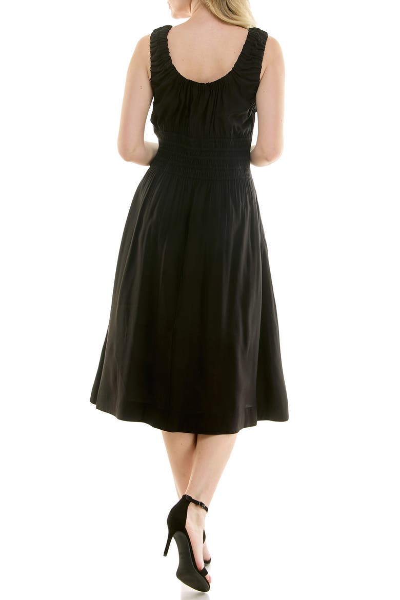 Smocked Waist Tank Dress, Alternate, color, VERY BLACK