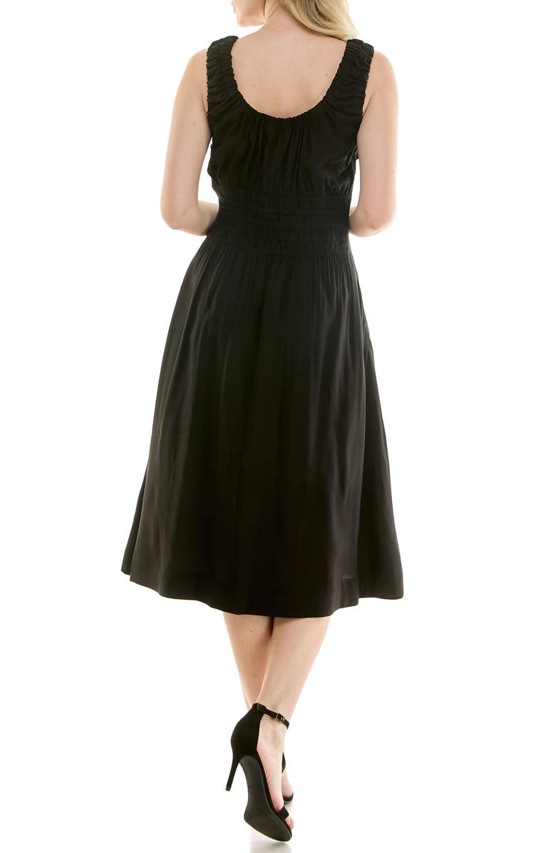 Nicole Miller Smocked Waist Tank Dress, Alternate, color, Very Black