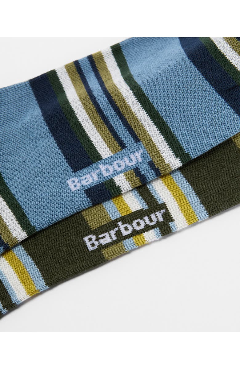 Barbour Assorted 2-Pack Summer Stripe Cotton Blend Dress Socks, Alternate, color, 