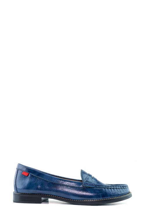 Marc Joseph New York East Village Penny Loafer In Atlantic Blue Soft Patent