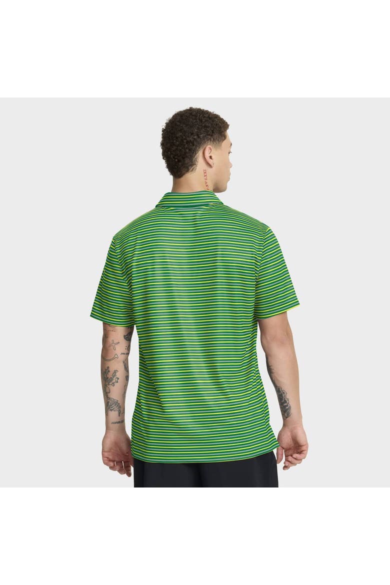 Men's Nike Green Oregon Ducks 2025 Coaches Premium Tour Stripe Dri-FIT Polo, Alternate, color, Green