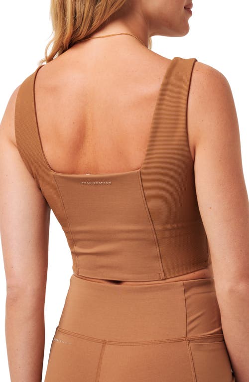 Travismathew Moveknit Sport Crop Tank In Heather Chestnut
