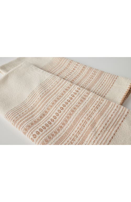 Coyuchi Oak 2-pack Organic Cotton Hand Towels In Brown