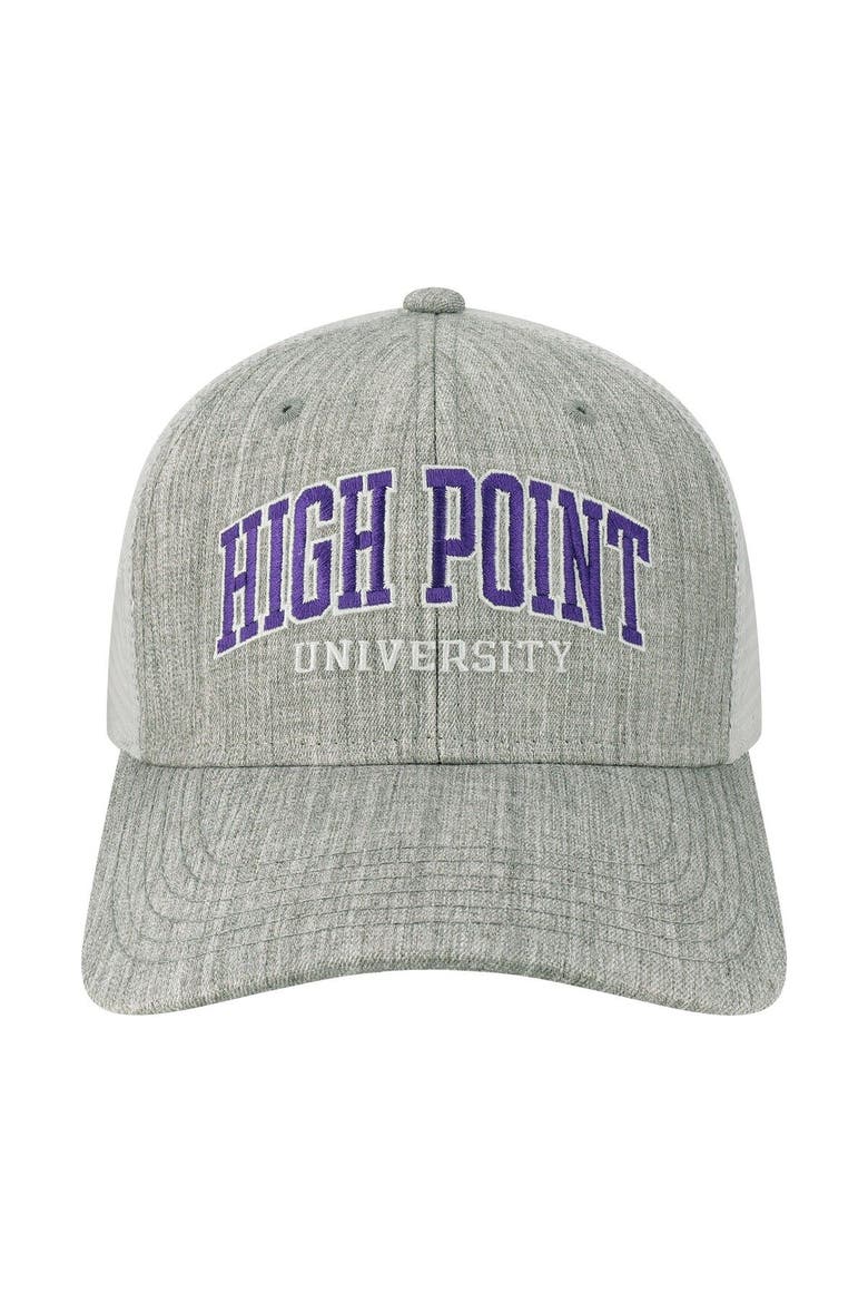 Men's Heather Gray/White High Point Panthers Arch Trucker Snapback Hat, Alternate, color, Heather Gray
