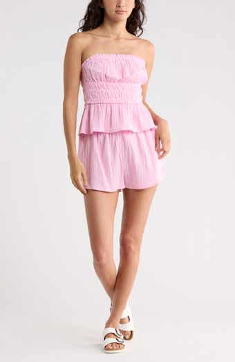 Strapless Ruffle Gauze Top