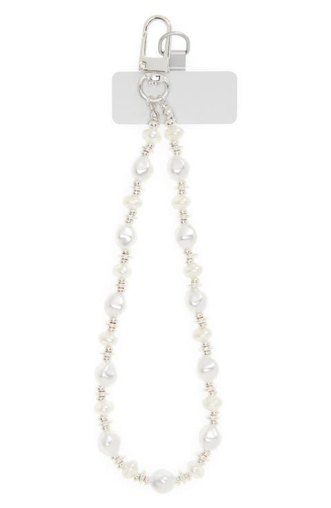 Faux Pearl Beaded Phone Wrist Strap