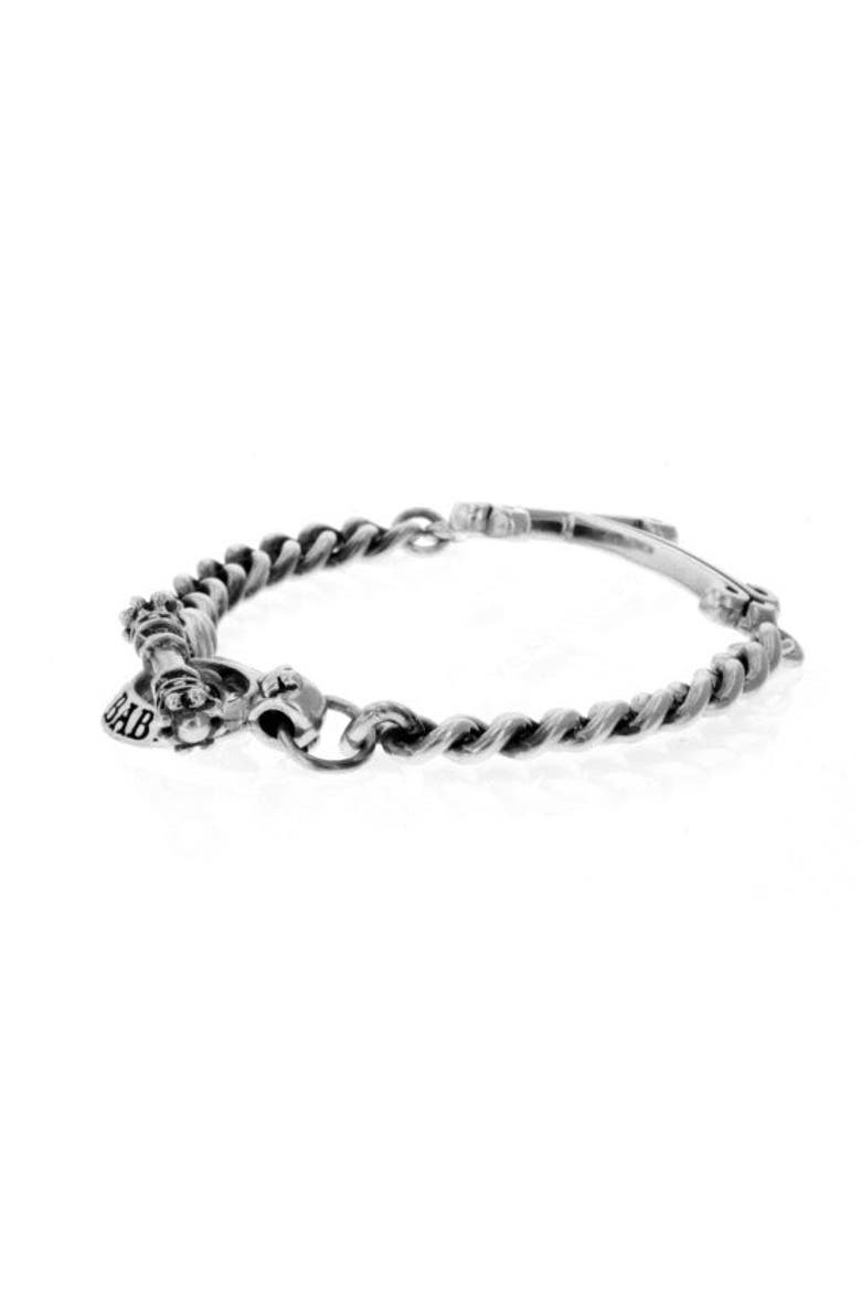 King Baby Chain Bracelet with Cross, Alternate, color, Silver