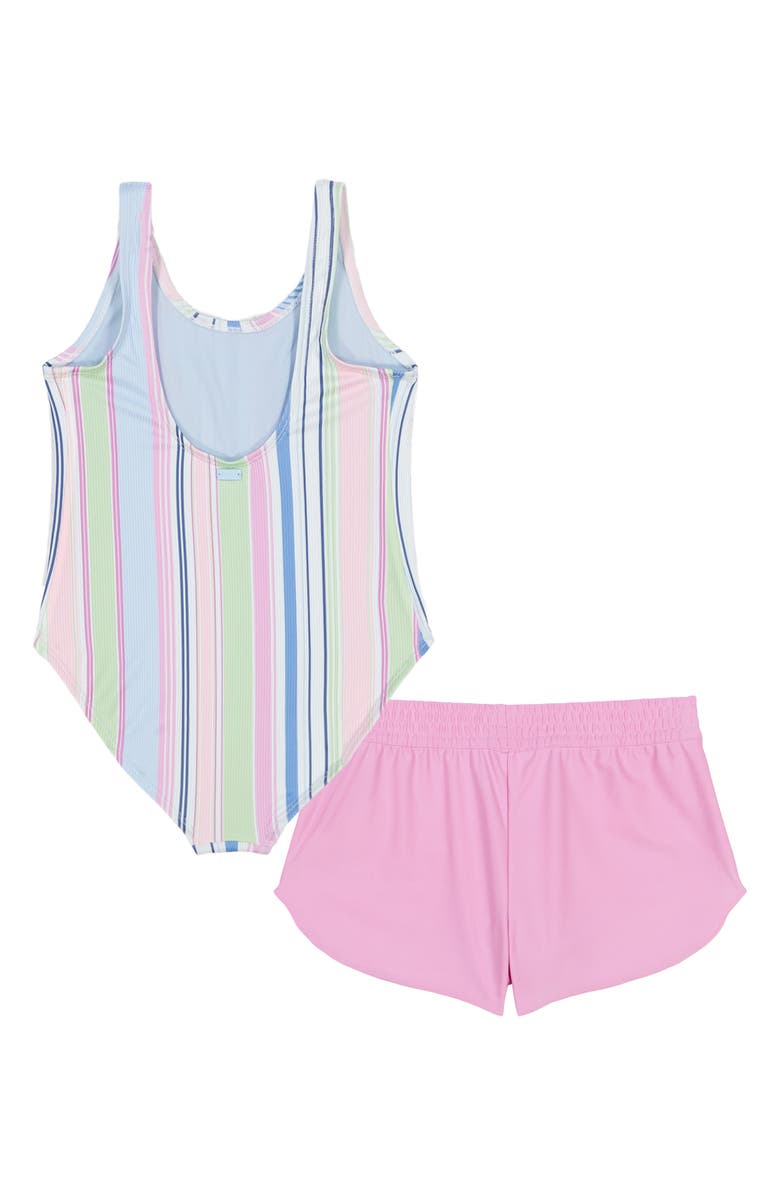 Kids' Salty Stripe One-Piece Swimsuit & Cover-Up Shorts Set