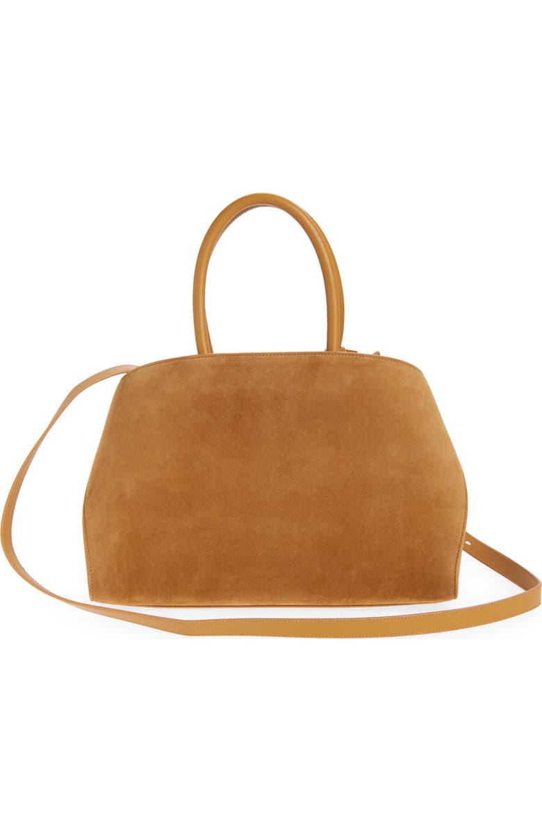 FERRAGAMO Small Hug Suede Top Handle Bag, Alternate, color, Natural