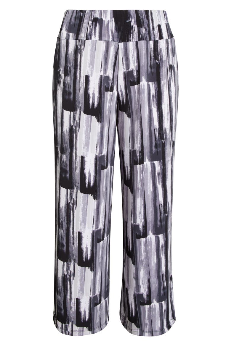 Abstract Print Wide Leg Pants, Alternate, color, BRUSHSTROKE