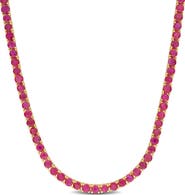 Julianna B. Gemstone Tennis Necklace 14k Gold