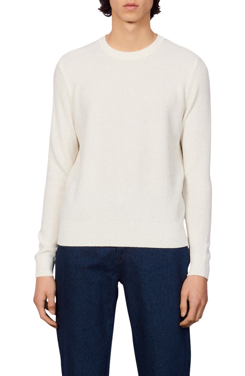SANDRO Rice Wool Blend Crewneck Sweater, Main, color, 