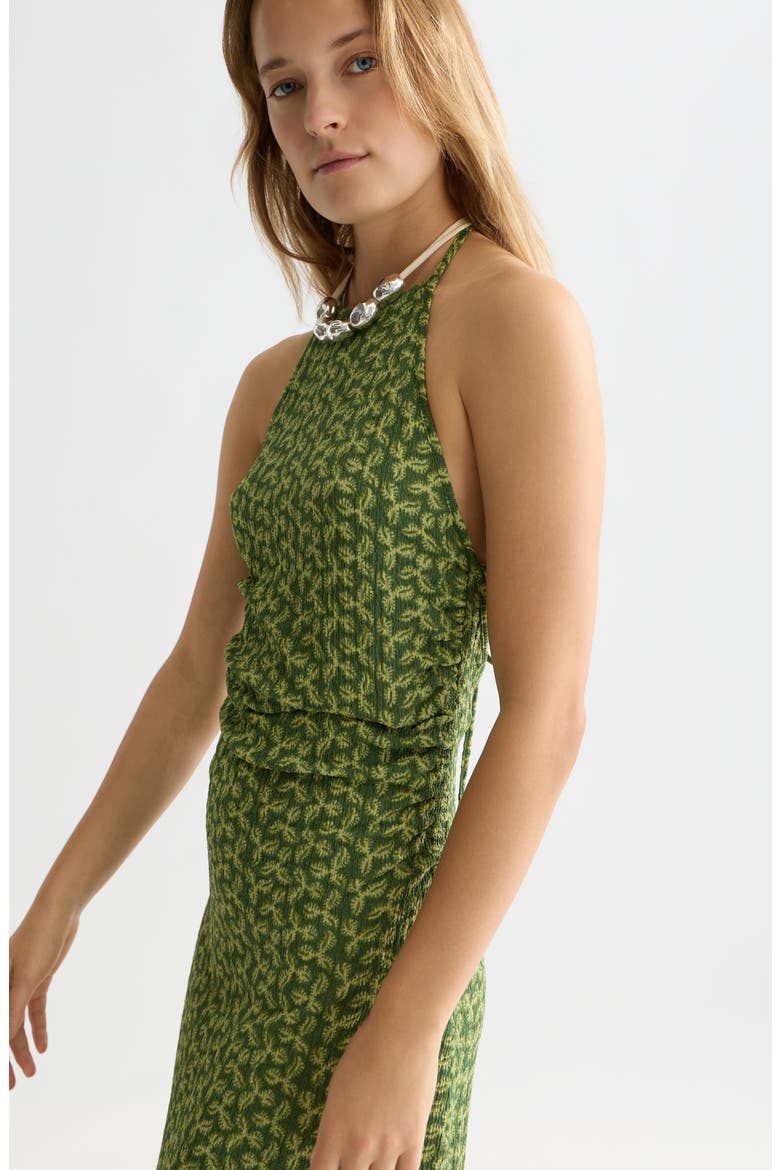 Open Back Midi Sundress, Alternate, color, MINI CACTUS GARDEN GREEN