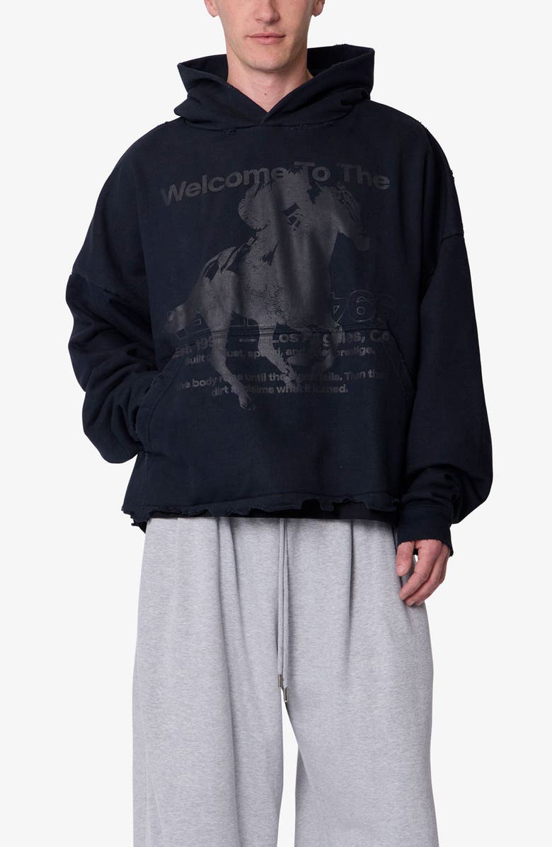 mnml Moth Eaten Graphic Hoodie, Main, color,